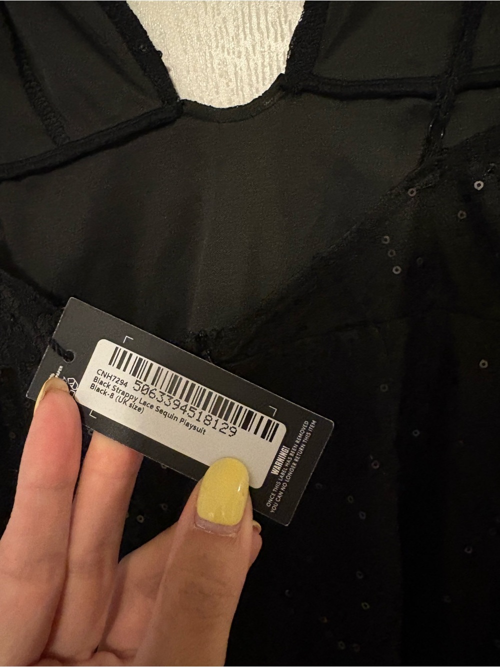 NWT PrettyLittleThing Strappy Lace Sequin Playsuit - Picture 4 of 11